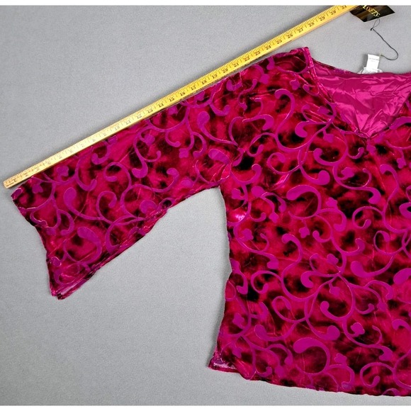 Vintage Diane Von Furstenberg Silk Assets Blouse Women's 1X‎ Velvet Bell Sleeve - Picture 8 of 9